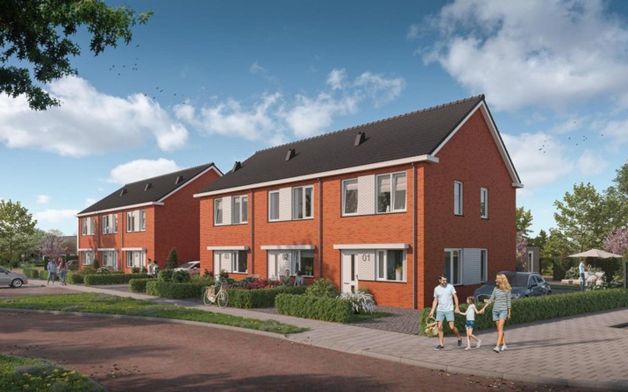 Een ontwerp van de woningen. Eigen foto Een ontwerp van de woningen. Eigen foto