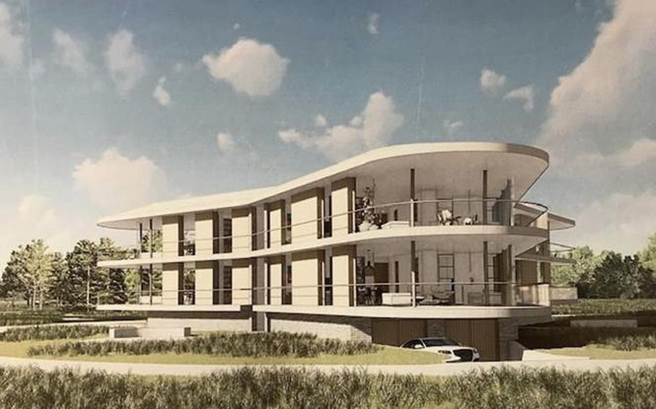 Het appartementencomplex dat wordt gebouwd aan 't Oost in Oosterwolde. Foto: Adema Architecten 